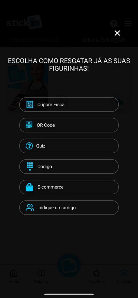 Tela de cadastro do Sistema Stickin.